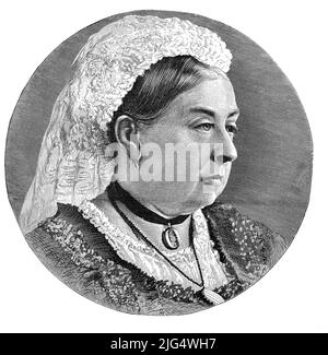 Victoria, gebürtig Principessa Alexandrina Victoria di Kent, 24. Maggio 1819 - 22. Januar 1901, Viktoria, von 1837 bis 1901 Königin des Vereinigten Königreichs Großbritannien und Irland, restaurierte digitale Reproduktion einer Originalvorlage aus dem 19. Jahrhundert, genaues Originaldatum nicht bekannt / Victoria, nata principessa Alexandrina Victoria di Kent, 24 maggio 1819 - 22 gennaio 1901, Victoria, Regina del Regno Unito di Gran Bretagna e Irlanda dal 1837 al 1901, riproduzione digitale restaurata di un originale del 19th secolo, data originale esatta sconosciuta Foto Stock