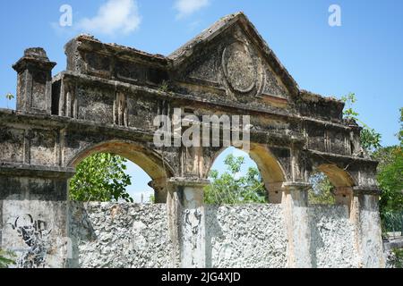 Porta distintiva dello Yaxcopoil Hacienda Yucatan Messico Foto Stock