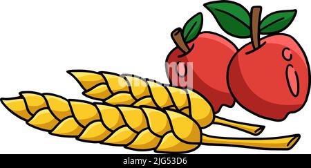 Hanksgiving Harvest Mela grano cartoon Clipart Illustrazione Vettoriale