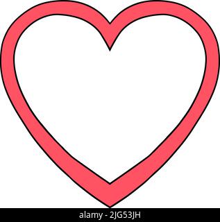 Illustrazione di Heart Cartoon Coloured Clipart Illustrazione Vettoriale