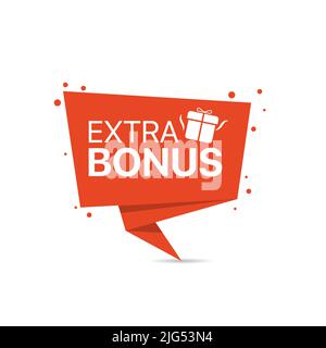 Extra bonus etichetta rossa trendy Illustrazione Vettoriale