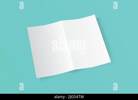 Foglio di carta della rivista di libri realistici modello di Mockup Banner Flyer Branding Presentazione Showcase Advertisement Illustrazione Vettoriale