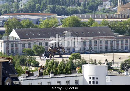 Elefante meccanico a Nantes, Francia Foto Stock