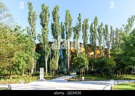 La Casa Ungherese della Musica nel parco cittadino di Budapest, progettata da Sou Fujimoto Foto Stock