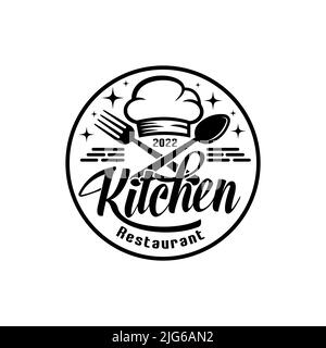 Vintage retro cucina Chef per cucina cucina ristorante logo design, Chef Templates Illustrazione Vettoriale