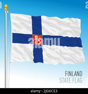 Finlandia bandiera ufficiale dello Stato, Repubblica di Finlandia, Unione europea, illustrazione vettoriale Illustrazione Vettoriale