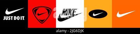 Logo Nike diverso impostato in formato vettoriale Illustrazione Vettoriale