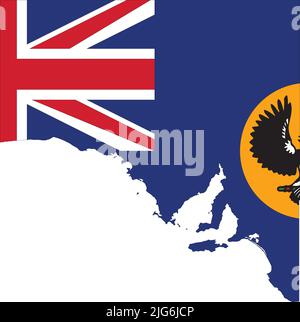 Mappa della bandiera DELL'AUSTRALIA DEL SUD Illustrazione Vettoriale