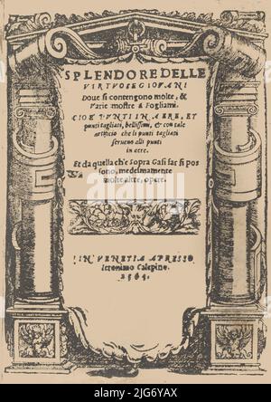 Splendido delle virtuose giovani, title page (recto), 1564. Foto Stock