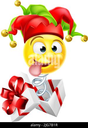 Jack nell'icona Box Jester Fool Cartoon Emoticon Illustrazione Vettoriale