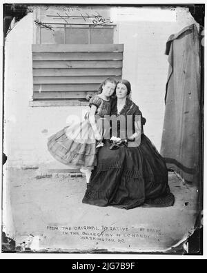 Greenhow, Sig.ra &amp; figlia (imprigionata nella vecchia prigione Capitol a Washington D.C.), tra il 1865 e il 1880. Spia confederata. Foto Stock