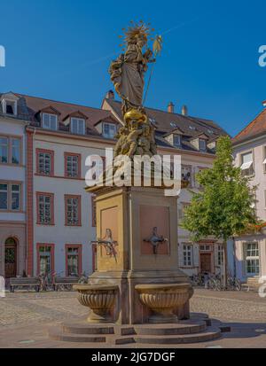 Fontana di Marien a Heidelberg città storica Heidelberg, Baden Wuerttemberg, Germania, Europa Foto Stock