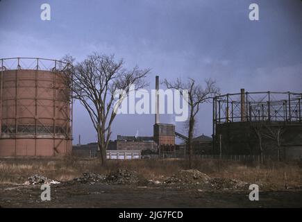 Area industriale in Massachusetts, possibilmente intorno a New Bedford. Foto Stock