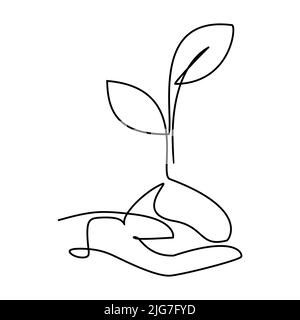 disegno a linea singola di una insegnante femminile. Design di stile disegnato a mano per un concetto educativo Illustrazione Vettoriale