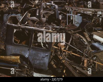 I rottami di ferro e salvage depot, Butte, Mont. Foto Stock