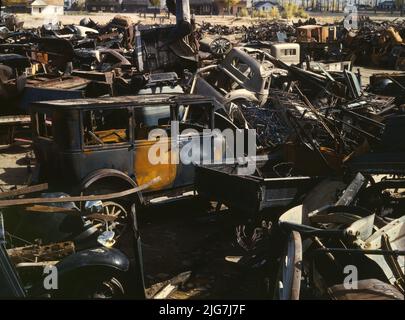 I rottami di ferro e salvage depot, Butte, Mont. Foto Stock