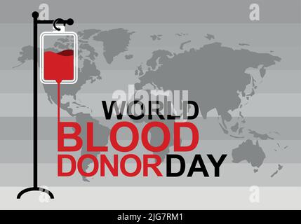 illustrazione vettoriale del giorno della donazione di sangue mondiale Illustrazione Vettoriale
