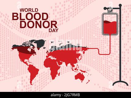 illustrazione vettoriale del giorno della donazione di sangue mondiale Illustrazione Vettoriale