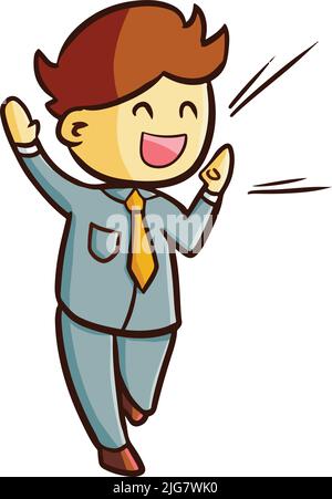 Un'illustrazione vettoriale colorata di un lavoratore di ufficio maschile in una uniforme Illustrazione Vettoriale