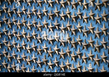 Stelle sul 'The Price of Freedom' Memorial, il Memoriale della seconda Guerra Mondiale sul National Mall; Washington D.C. Foto Stock