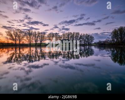 Atmosfera mattutina all'Egelsee. Foto Stock