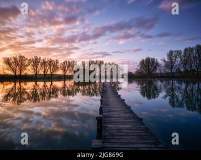 Atmosfera mattutina all'Egelsee. Foto Stock