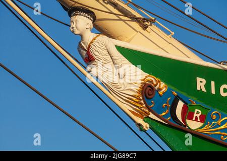 Figura della nave a vela Rickmer Rickmers, Amburgo, Germania, Europa Foto Stock