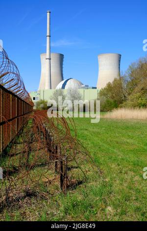 Centrale nucleare di Grafenrheinfeld, distretto di Schweinfurt, bassa Franconia, Franconia Baviera, Germania Foto Stock