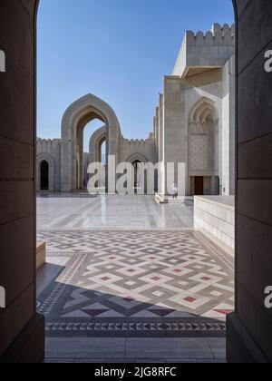 Grande Moschea del Sultano Qabus a Mascate, Oman. Foto Stock