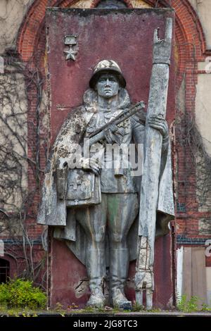 Statue of a Russian Soldier from the Communist era, Beelitz, Germany Stock Photo