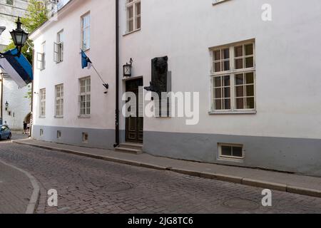 Tallinn, Estonia. Luglio 2022. Vista esterna del Dipartimento d'Arte di scena dell'Accademia Estone di Musica e Teatro nel centro della città Foto Stock
