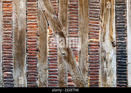 Architettura storica a Troyes, Francia. Foto Stock