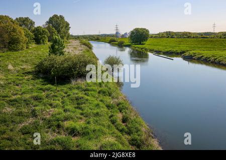 Lippe, fiume, Haltern, Renania settentrionale-Vestfalia, Germania Foto Stock