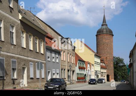 Germania, Brandeburgo, Luckau, Spreewald, Torre Rossa Foto Stock