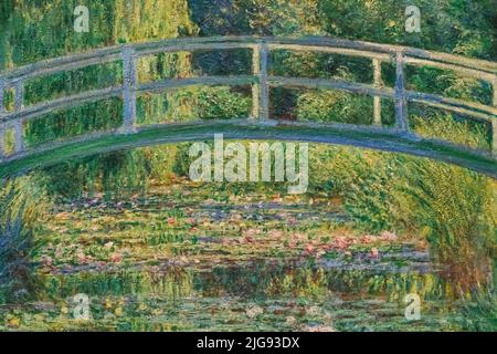 Pittura intitolata 'L'Water-Lily Pond' di Claude Monet datata 1899 Foto Stock