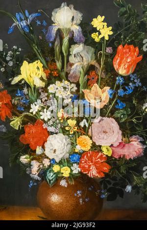 Dipinto intitolato 'Bouquet in a Clay Vase' dell'artista fiammingo Jan Brueghel il Vecchio datato 1609 Foto Stock