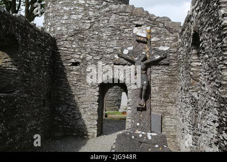 Le rovine di Monasterboice in Irlanda Foto Stock