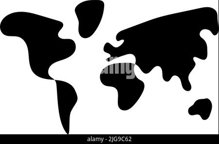 Mappa del mondo di disegno di macchie di inchiostro Illustrazione Vettoriale