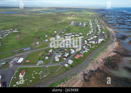 Stokkseyri, Islanda. Vista Drome. Foto Stock