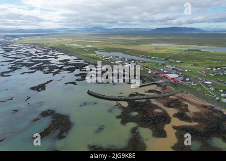 Stokkseyri, Islanda. Vista Drome. Foto Stock