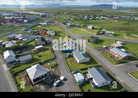 Stokkseyri, Islanda. Vista Drome. Foto Stock