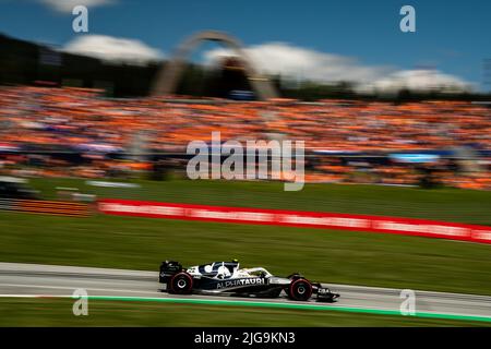 Spielberg, Austria, 08th luglio 2022, Yuki Tsunoda, dal Giappone compete per la Scuderia AlphaTauri. Qualifiche, round 11 del campionato di Formula 1 2022. Foto Stock