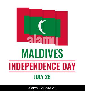 Maldive Independence Day Poster tipografia Maldive festa celebrata il 26 luglio. Modello vettoriale per banner, volantini, cartoline, ecc. Illustrazione Vettoriale