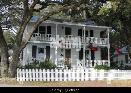 Casa coloniale a Southport, North Carolina, Stati Uniti Foto Stock