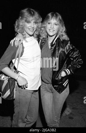 Marie Curie e Cherie Currie 10 aprile 1980 credito: Ralph Dominguez/MediaPunch Foto Stock