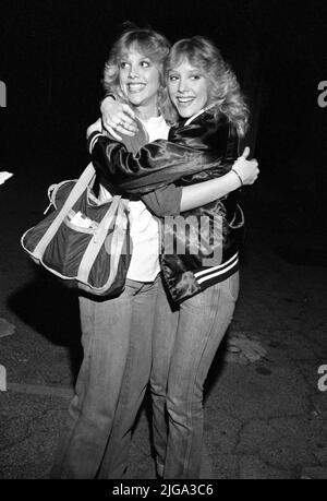 Marie Curie e Cherie Currie 10 aprile 1980 credito: Ralph Dominguez/MediaPunch Foto Stock