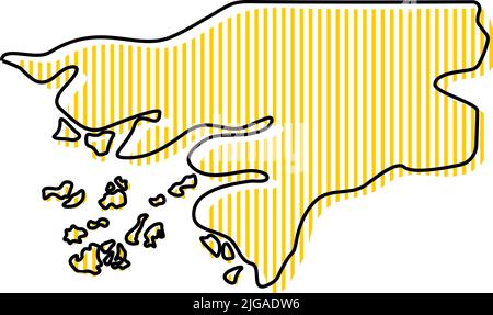 Mappa stilizzata semplice dell'icona Guinea bissau. Illustrazione Vettoriale