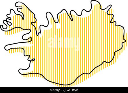 Semplice mappa stilizzata dell'icona Islanda. Illustrazione Vettoriale
