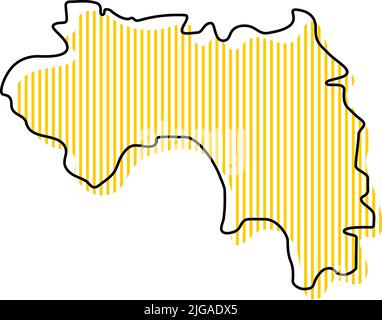 Mappa stilizzata semplice dell'icona della Guinea. Illustrazione Vettoriale