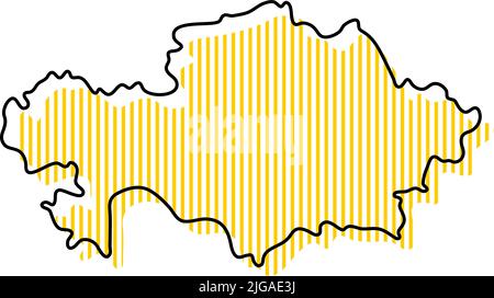 Mappa stilizzata semplice dell'icona Kazakhstan. Illustrazione Vettoriale